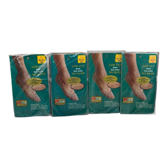 VTG K-MART 4 PAIR LOW CUT NO BAND SHEER FOOT SOCKS/SIZE 9 1/2-11 1/2/NEW/NOS/USA - Picture 1 of 2
